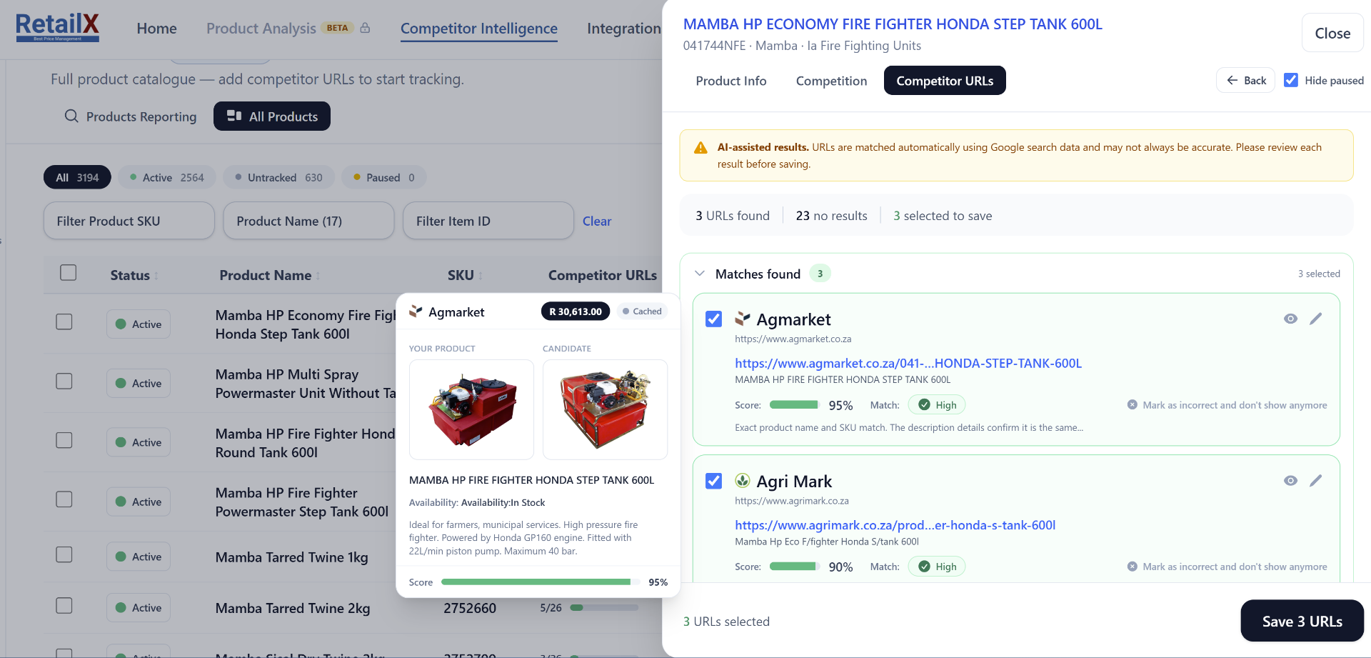 We find your competitors for you — AI-powered product URL matching with visual side-by-side confirmation