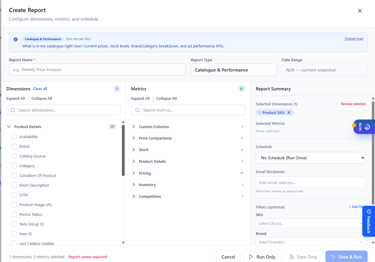 Create a branded competitor price report inside RetailX